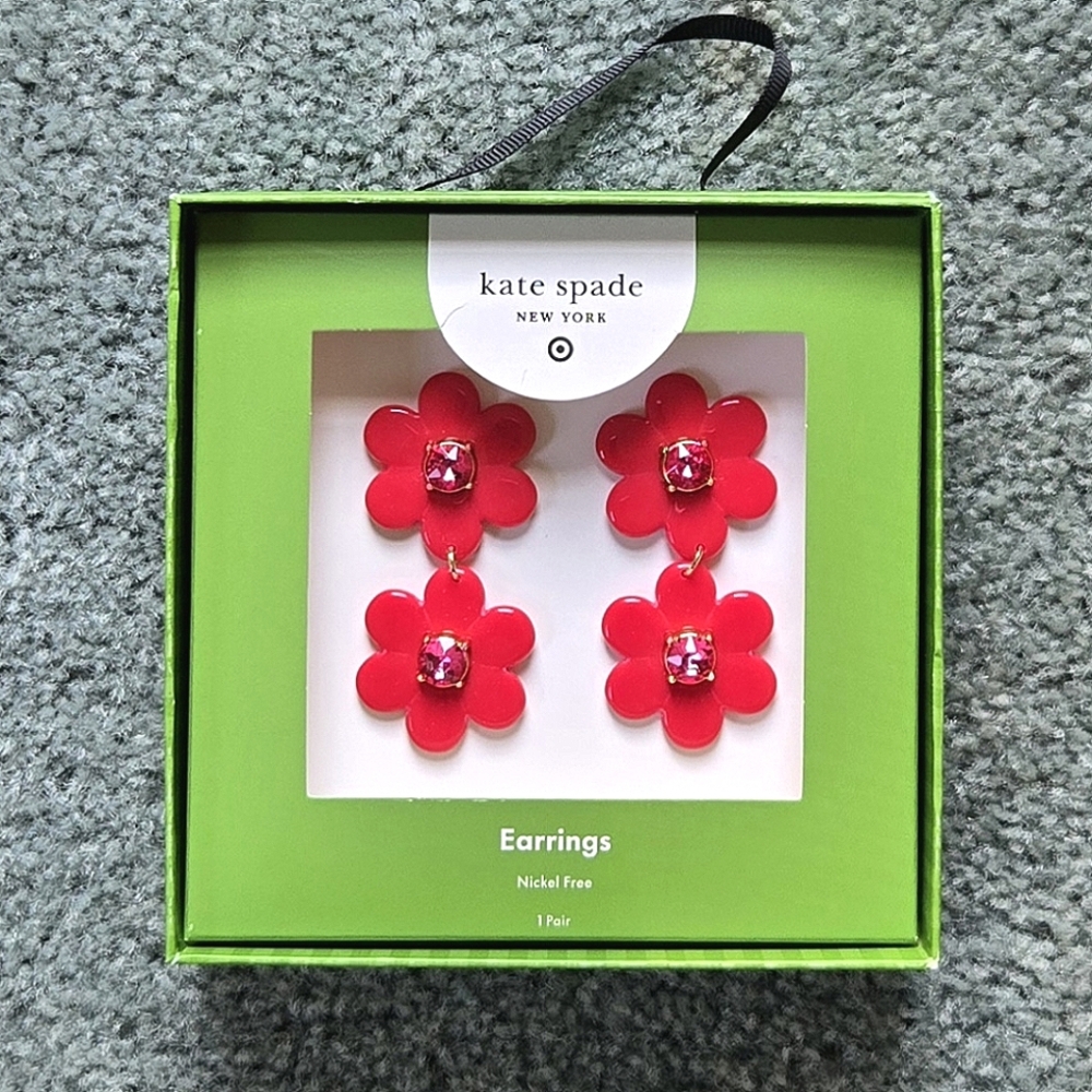 Kate Spade X Target Red Flower Earrings